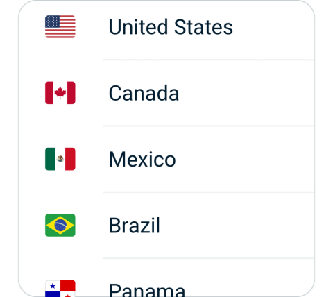 ChamVPN VPN connect step 2, choose VPN server location ChamVPN VPN connect step 2, choose VPN server location